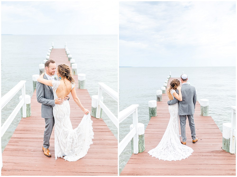 light blue celebrations at the bay jewish wedding by chesapeake charm photography