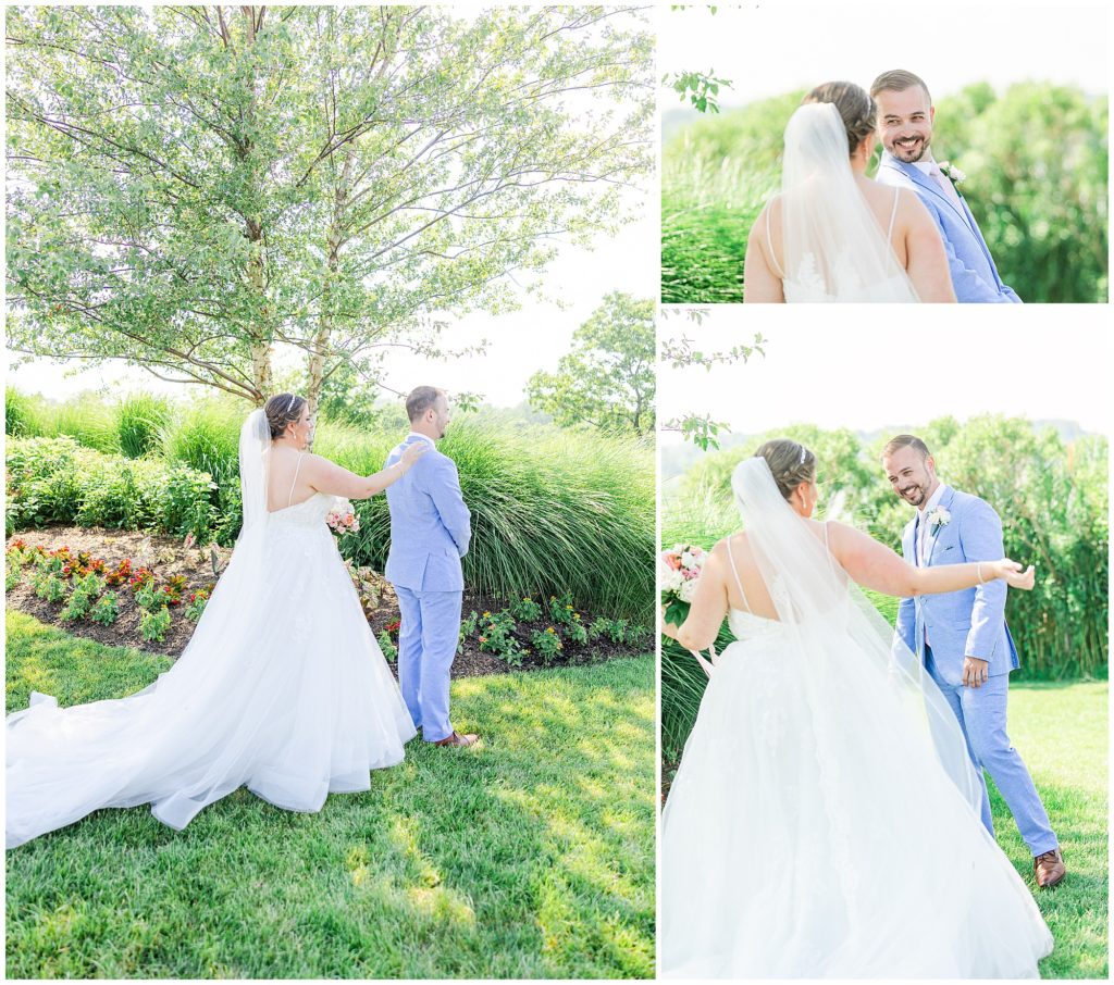 Herrington on the Bay wedding -  bride and groom first look by Chesapeake Charm Photography