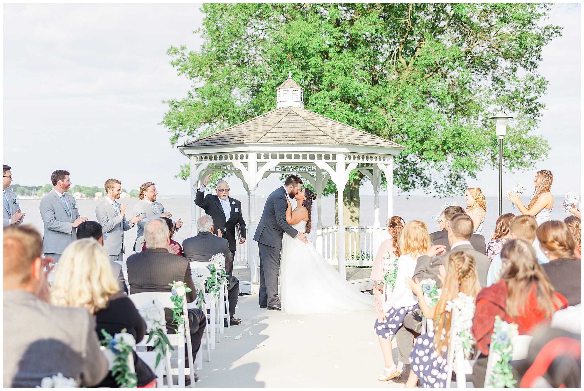 eastern yacht club wedding bride groom