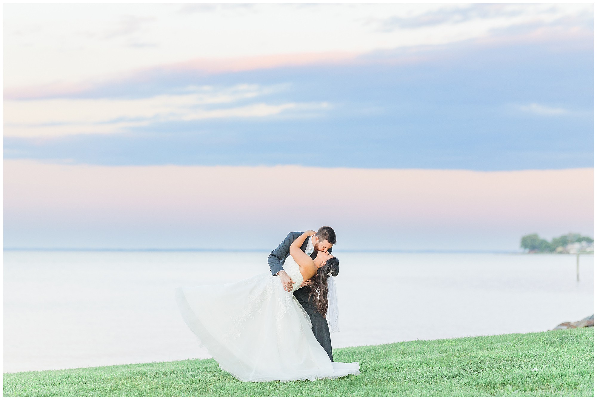bride and groom sunset at eastern yacht club wedding in baltimore maryland - chesapeake charm photography