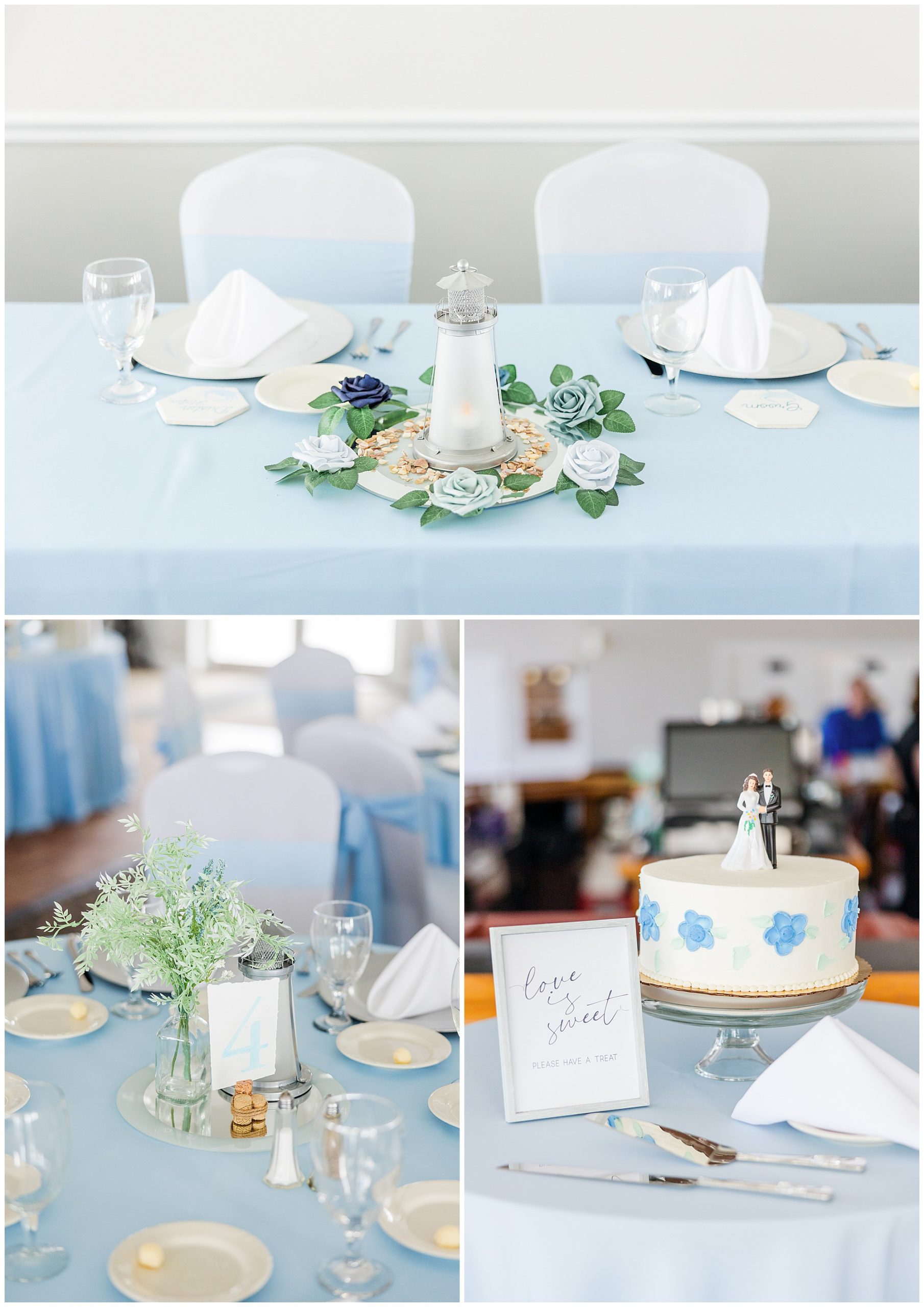 eastern yacht club baltimore wedding reception nautical blue decor