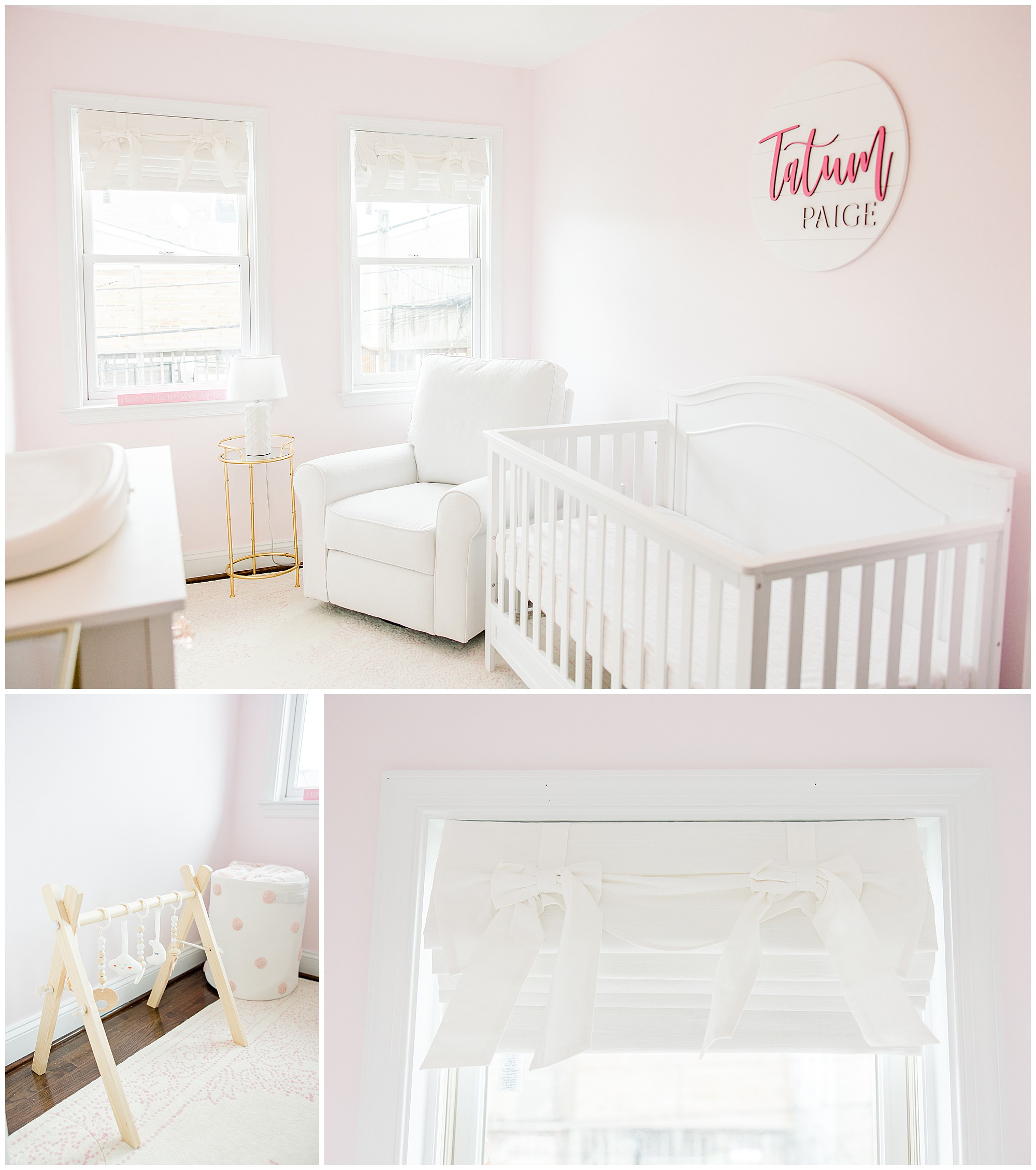 baltimore lifestyle newborn session pink nursery