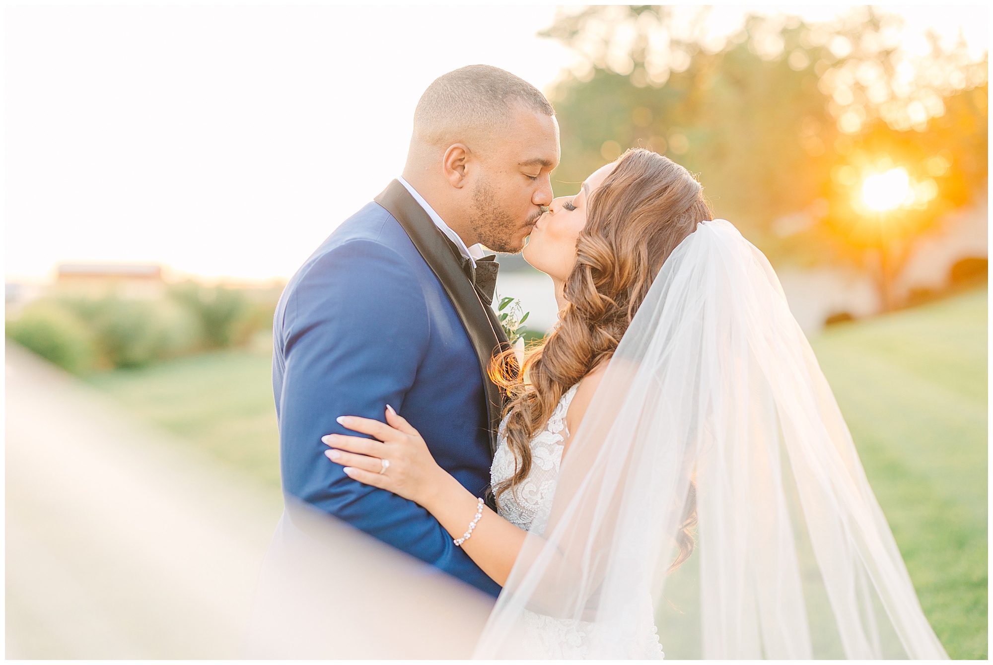 bride and groom sunset portrait maryland chesapeake bay